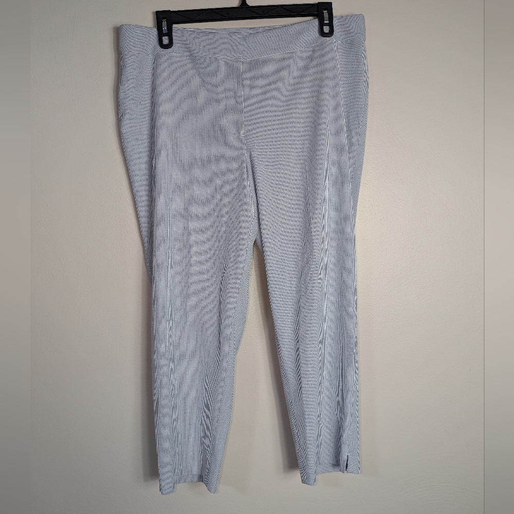 16W TWT Talbots Blue Pinstripe Straight Leg Dress Pants